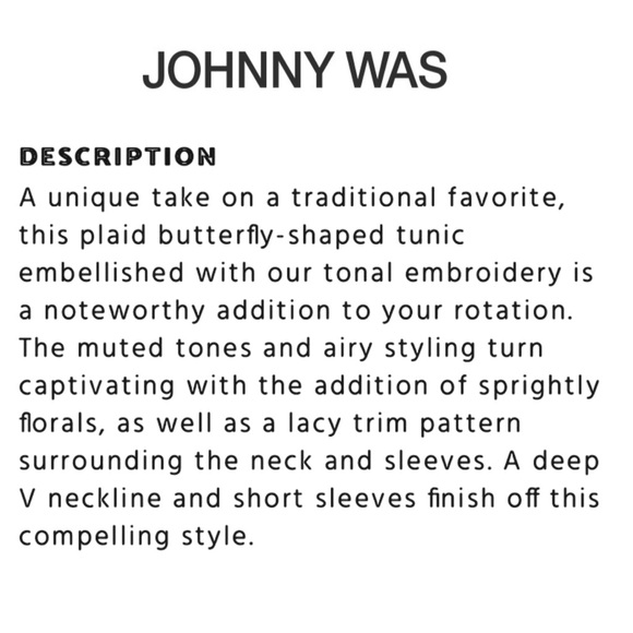 NEW Johnny Was Lila Jo Drape Plaid Tunic Top Embroidered Hi Low Style Small - Picture 9 of 10